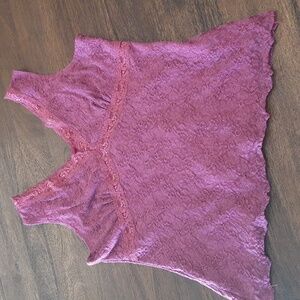 JohnPaulRichard Dark Fuschia Sleeveless Lace Top